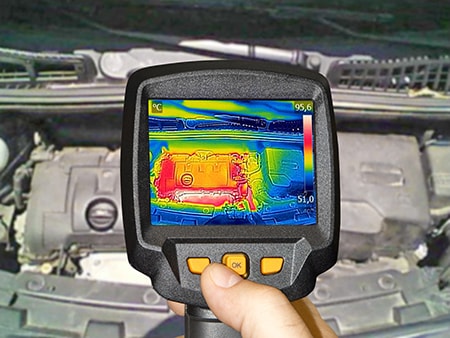 Recording Car Engine After Driving with Thermal Camera